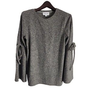 Highline Collective Women's Gray Long Wide Sleeve Crew‎ Neck Sweater Size Large
